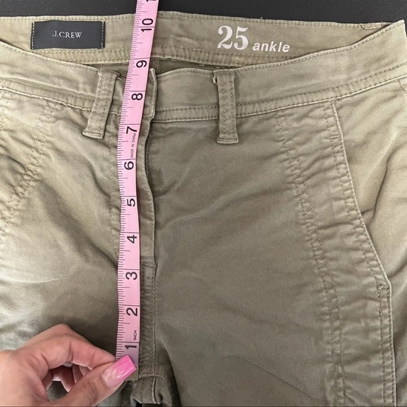 J. Crew Pants Womens 25 Moto Skinny Zip Slit Front Hem Olive Green Military K - Picture 8 of 9